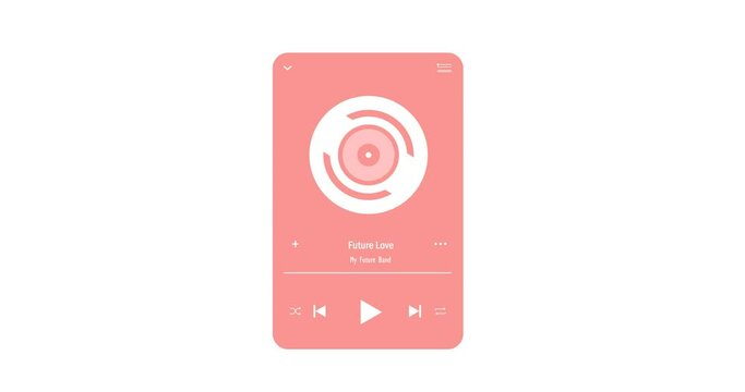 Music player motion graphic clip