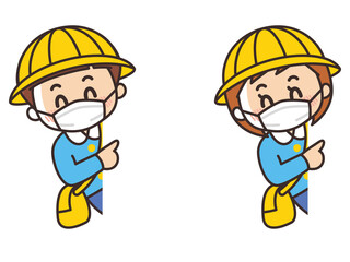 紹介　顔出し　マスクを着けた保育園児