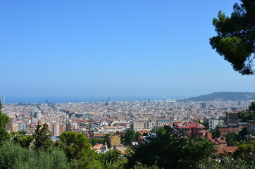 Stunning panorama of the Barcelona city