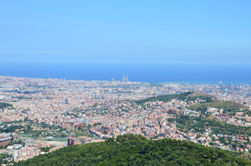 Amazing panorama of the Barcelona city