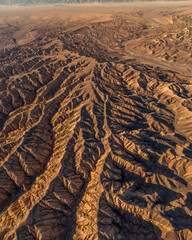sunset in the mountains aerial view