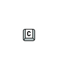keybord c button icon,vector best flat icon.