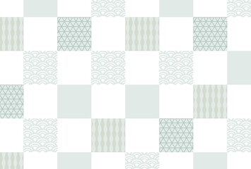 Checkered motifs - Japanese-style light blue background