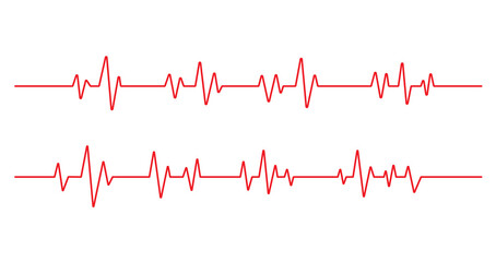 Obraz premium Red heartbeat line icon on white background. Pulse Rate Monitor. Vector illustration.