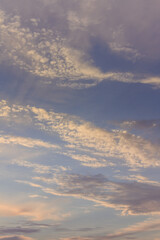 Sky and clouds in the sun set