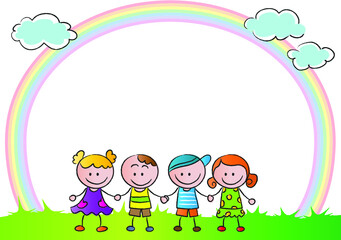 Obraz na płótnie Canvas vector cartoon rainbow background