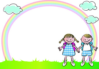 Obraz na płótnie Canvas vector cartoon rainbow background