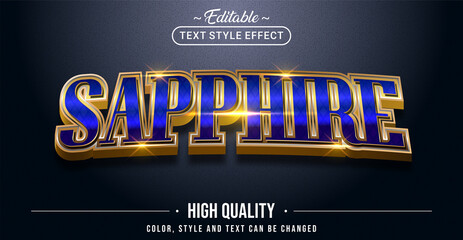 Editable text style effect - Sapphire text style theme.