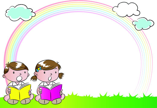 vector cartoon rainbow background