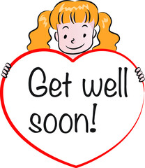 vector cartoon school kids holding heart shape card border