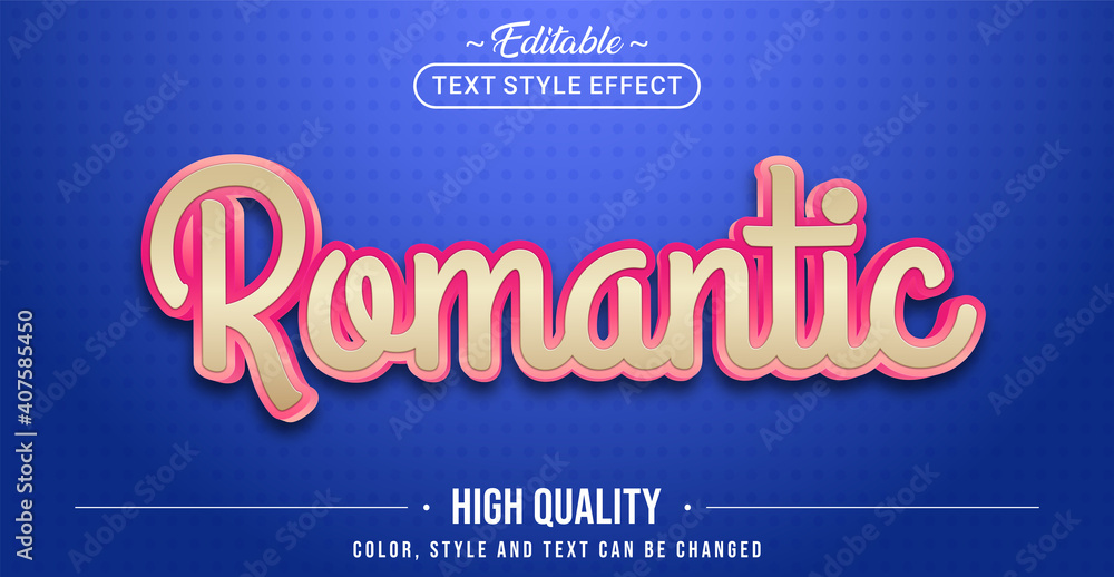 Poster editable text style effect - romantic text style theme.