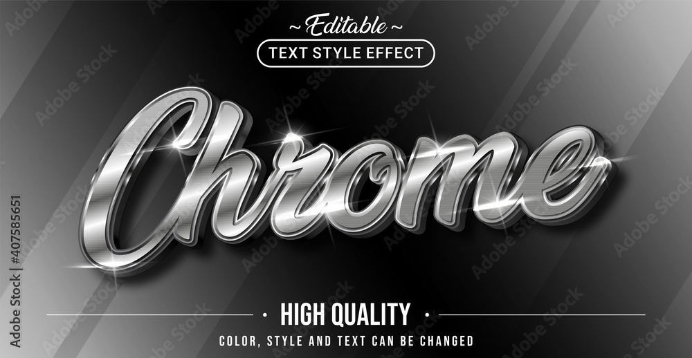 Poster Editable text style effect - Chrome text style theme.