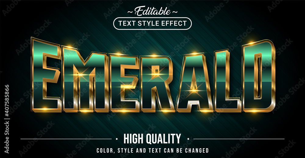 Poster Editable text style effect - Emerald text style theme.
