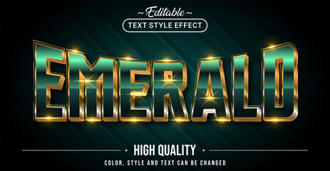 Editable text style effect - Emerald text style theme.