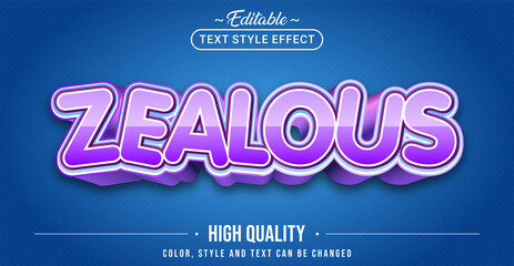 Editable text style effect - Zealous text style theme.