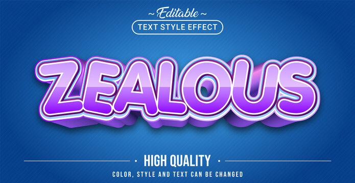 Editable text style effect - Zealous text style theme.