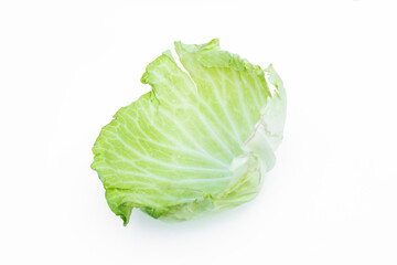 Fototapeta na wymiar White cabbage(Brassica oleracea) isolated on white background.