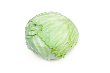 White cabbage(Brassica oleracea) isolated on white background.