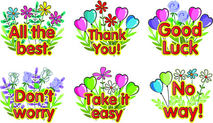 vector cartoon greeting card emoji set