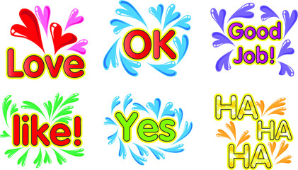 Fototapeta na wymiar vector cartoon greeting card emoji set