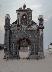 tsunami destroyed old church at dhanushkodi india