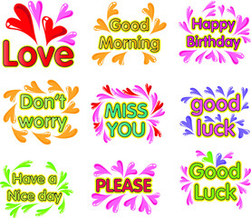 vector cartoon greeting card emoji set