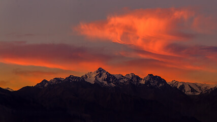 sunset in the mountains