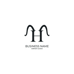 Minimal Letter H with horn Logo Design, Outstanding Professional Elegant Trendy Awesome Artistic  and Based Alphabet Iconic monogram Logo Design