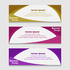 Set of Design Print Banner or Web Template. can be Used for Workflow Layout, Diagram, Web Design, and Label Vector