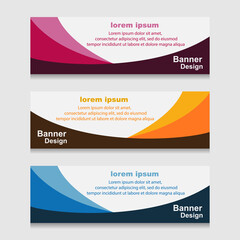 Naklejka premium Set of Design Print Banner or Web Template. can be Used for Workflow Layout, Diagram, Web Design, and Label Vector