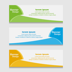 Set of Design Print Banner or Web Template. can be Used for Workflow Layout, Diagram, Web Design, and Label Vector