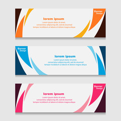 Set of Design Print Banner or Web Template. can be Used for Workflow Layout, Diagram, Web Design, and Label Vector