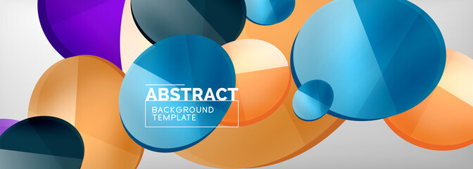 Abstract glossy round shapes vector background. Vector futuristic illustration for covers, banners, flyers and posters and other