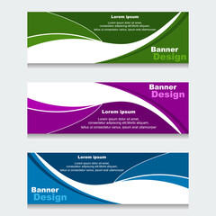 Set of Design Print Banner or Web Template. can be Used for Workflow Layout, Diagram, Web Design, and Label Vector