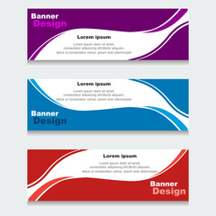 Set of Design Print Banner or Web Template. can be Used for Workflow Layout, Diagram, Web Design, and Label Vector