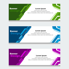Set of Design Print Banner or Web Template. can be Used for Workflow Layout, Diagram, Web Design, and Label Vector
