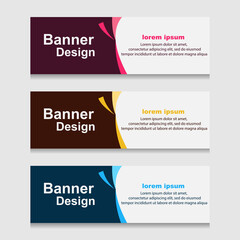 Naklejka na ściany i meble Set of Design Print Banner or Web Template. can be Used for Workflow Layout, Diagram, Web Design, and Label Vector