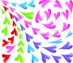 vector drawing heart shape design icon set