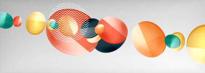 Abstract glossy round shapes vector background. Vector futuristic illustration for covers, banners, flyers and posters and other