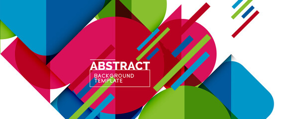 Clean minimal geometric abstract background with triangles and circles. Vector illustration for covers, banners, flyers and posters and other designs