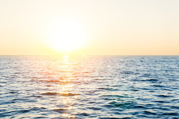 Obraz premium fiery sunset sky over the sea. The composition of nature. space for text