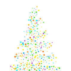 Rainbow Festive Confetti. Carnival Star Falling.