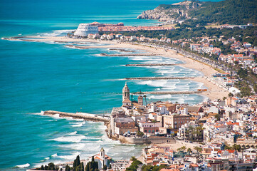Sitges. Vistas des del Massis del Garraf. Ruta de senderismo de Sitges a Vallcarca