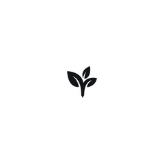 leaf logo icon design with white background and simple style