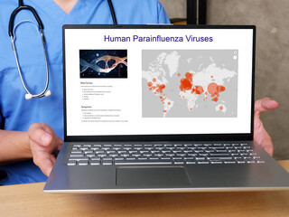 Medical concept meaning Human Parainfluenza Viruses  with inscription on the page.