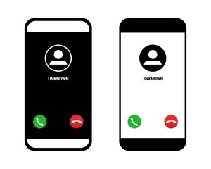 Incoming call on smartphone screen. Call screen smartphone interface. Illustration vector