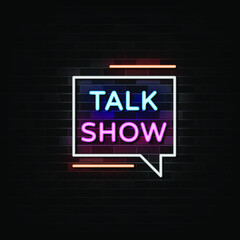 Talk Show Neon Signs Style Text Vector