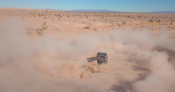 Off-road Vehicle doing donuts in the desert