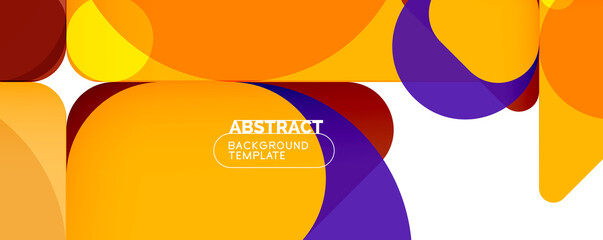 Flat geometric round shapes and dynamic lines, abstract background. Vector illustration for placards, brochures, posters and banners