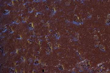 Top view of background and texture brownie is a delicious desserts.